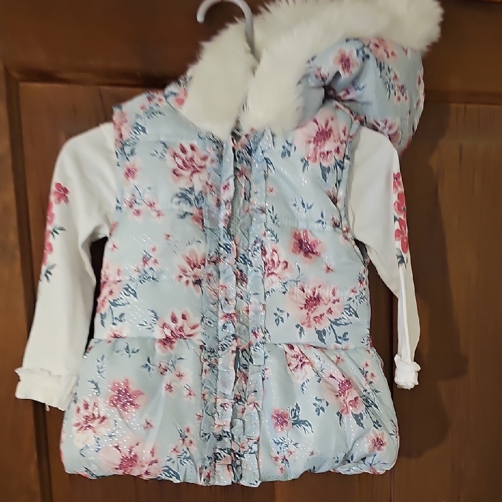 Little Lass Pink and Blue Floral Kids Matching Set